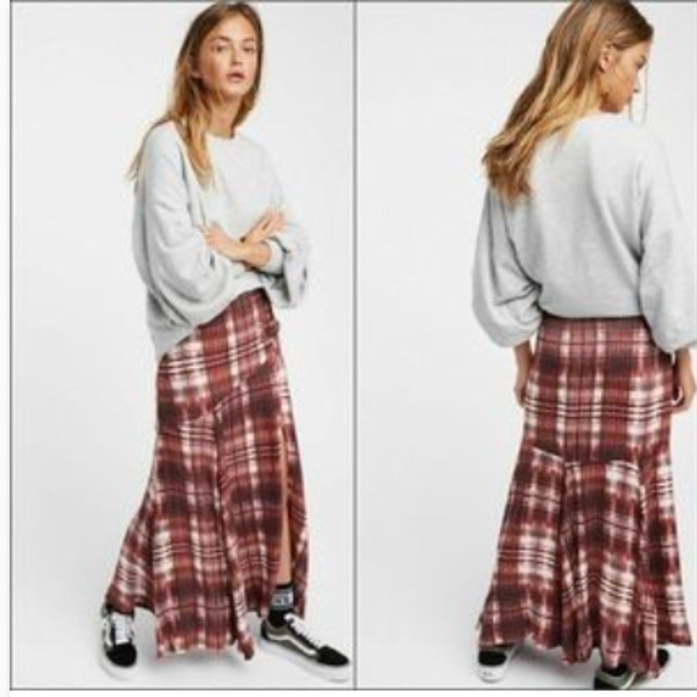 Free People Plaid Maxi Skirt 'Season of the Wind"